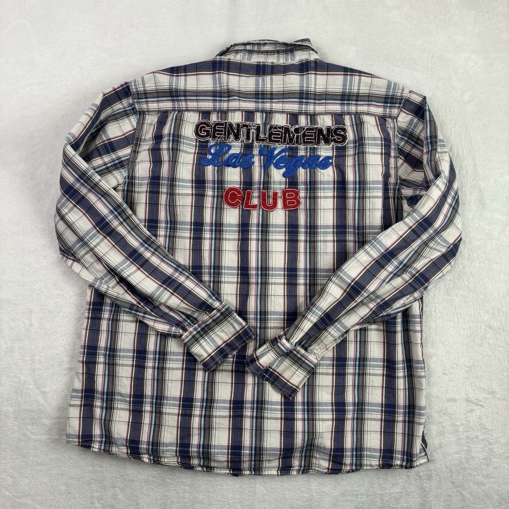 Paper Denim & Cloth Plaid Long Sleeve Pearl Snap Gentlemen's Club Shirt Mens XL